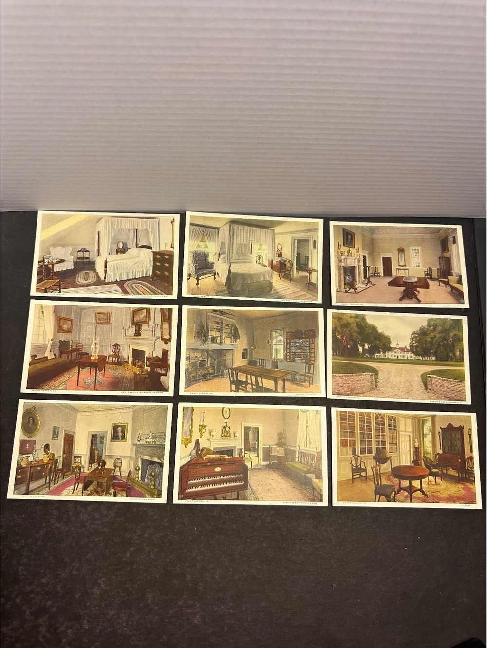 VTG.1930s Mount Vernon VA Postcard Lot Souvenir Folder 9 Linen Cards Unposted